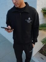 Residency Polo Sweatshirt - Black - Image 6
