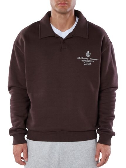 Residency Polo Sweatshirt - Coffee