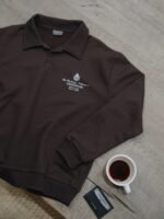Residency Polo Sweatshirt - Coffee - Image 6